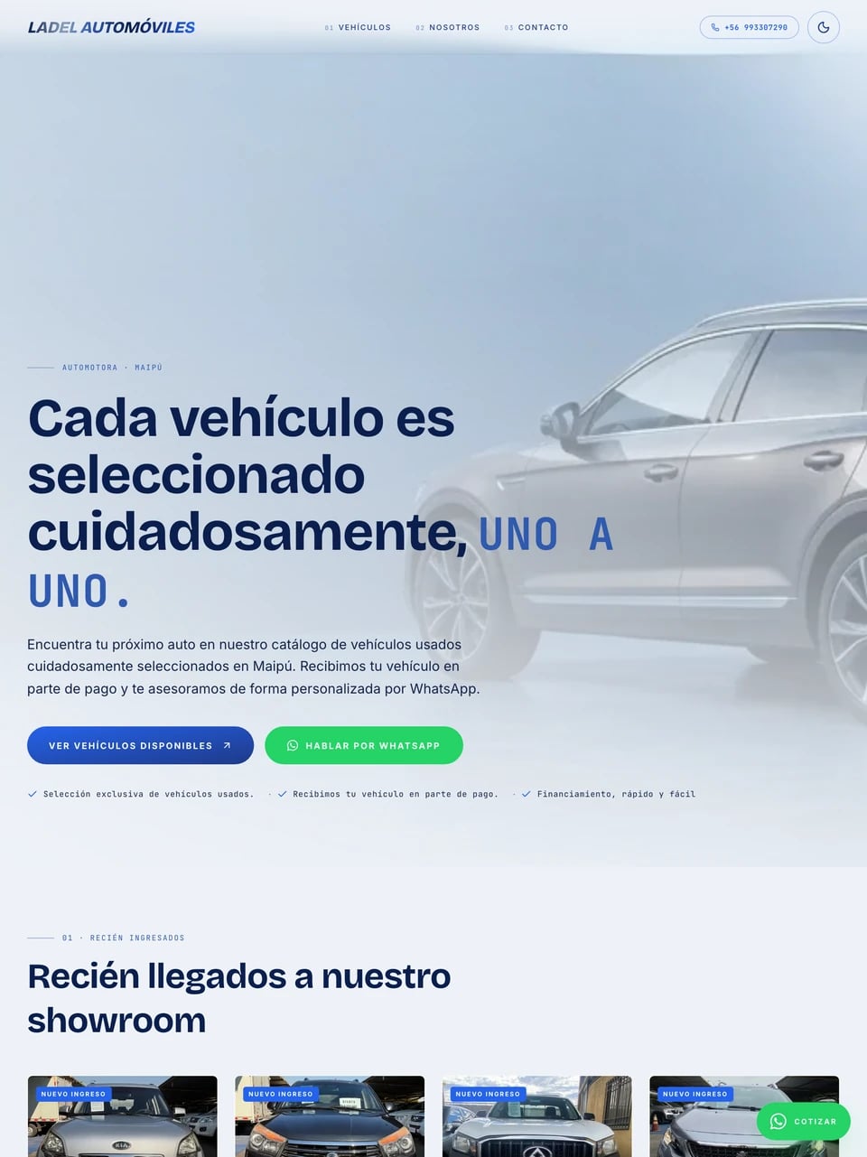 Captura de pantalla del proyecto Ladel Automóviles